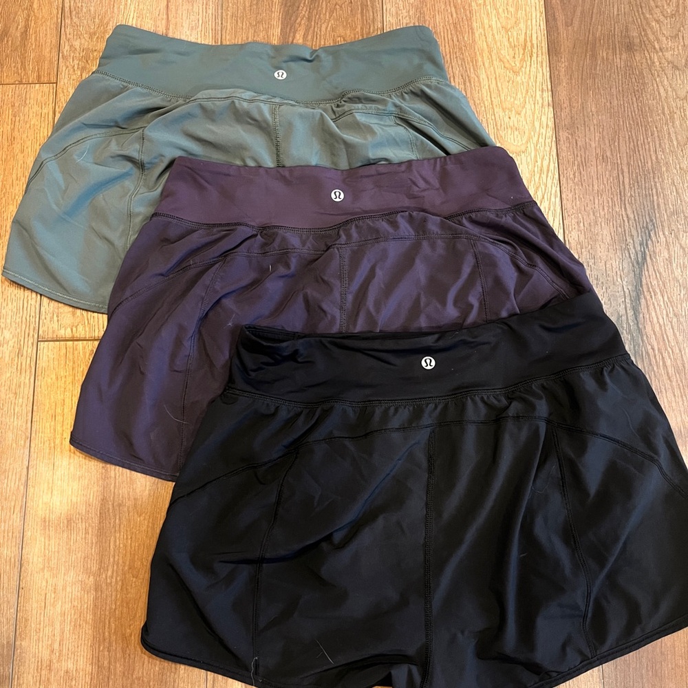 lululemon athletica 2” Lean In Shorts Bundle - Black, Purple, Green